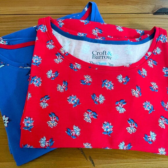 Croft & Barrow Bundle of Classic T-Shirts Red/Blue Floral Short Sleeve Size XXL - Picture 1 of 8